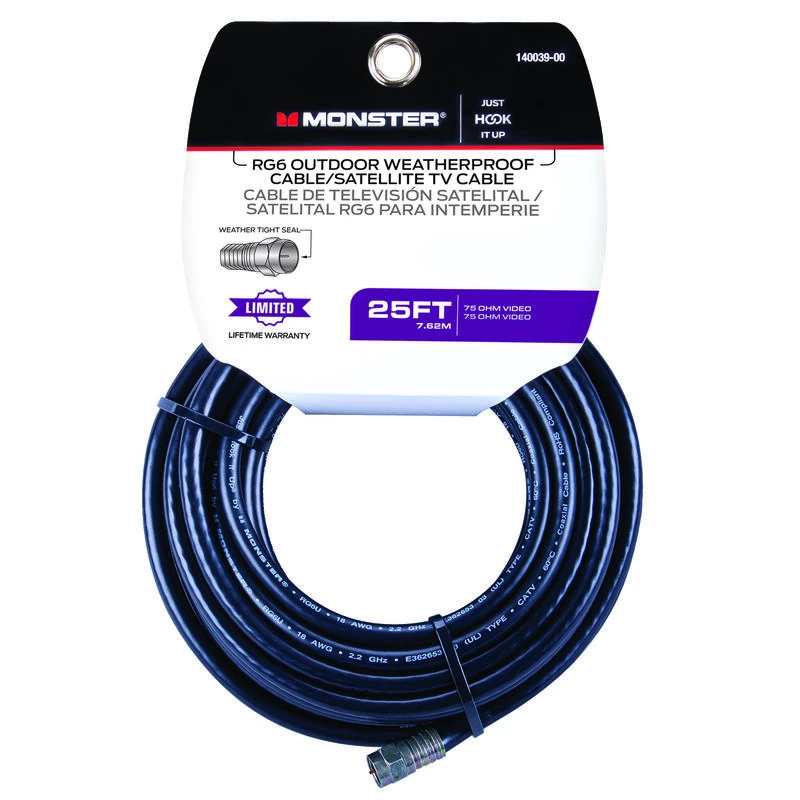 Outlet ๐ Monster Just Hook It Up 25 ft. Weatherproof Video Coaxial Cable โค๏ธ 3 Outlet ๐ Monster Just Hook It Up 25 ft. Weatherproof Video Coaxial Cable โค๏ธ