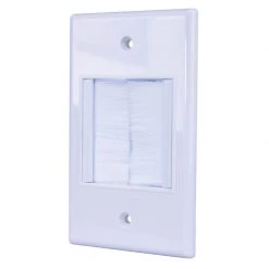 Best Pirce 💯 Monster Just Hook It Up White 1 gang Plastic Home Theater Brush Wall Plate 1 pk ✔️