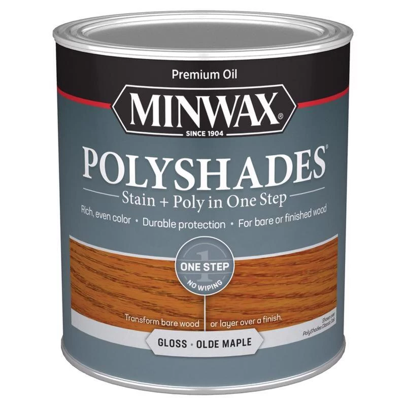 Brand new โจ Minwax PolyShades Semi-Transparent Gloss Olde Maple Oil-Based Stain/Polyurethane Finish 1 qt ๐ 4 Brand new โจ Minwax PolyShades Semi-Transparent Gloss Olde Maple Oil-Based Stain/Polyurethane Finish 1 qt ๐ - Image 2
