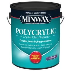 Hot Sale ✨ Minwax Polycrylic Satin Crystal Clear Water-Based Polyurethane 1 gal 😍