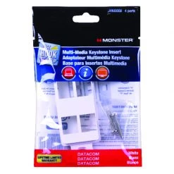 Wholesale 🎉 Monster Just Hook It Up White 4 gang Plastic Keystone Wall Plate 1 pk 🛒