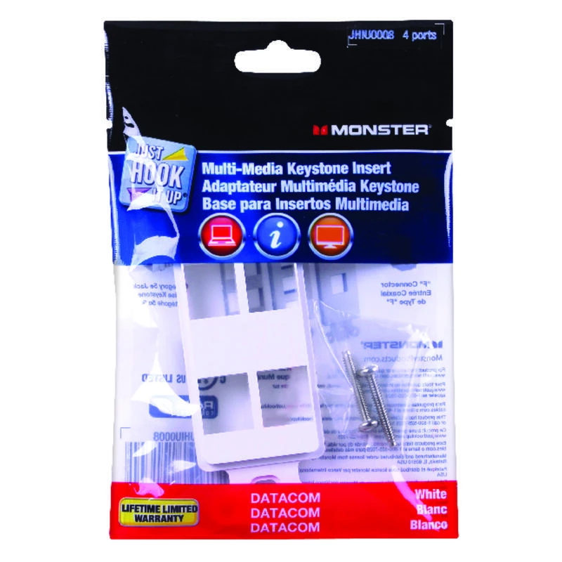 Wholesale ๐ Monster Just Hook It Up White 4 gang Plastic Keystone Wall Plate 1 pk ๐ 3 Wholesale ๐ Monster Just Hook It Up White 4 gang Plastic Keystone Wall Plate 1 pk ๐