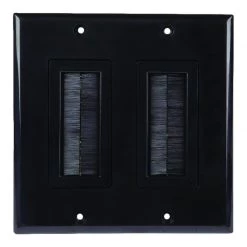 Cheapest 👏 Monster Just Hook It Up Black 2 gang Plastic Home Theater Brush Wall Plate 1 pk 🌟