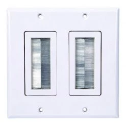 Cheapest 👏 Monster Just Hook It Up White 2 gang Plastic Home Theater Brush Wall Plate 1 pk 🛒