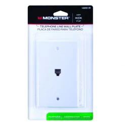 Flash Sale ⌛ Monster Just Hook It Up White 1 gang Plastic Coax/Phone Wall Plate 1 pk 😍