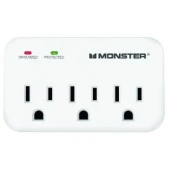Flash Sale 🛒 Monster Just Power It Up 0 ft. L 3 outlets Surge Protector White 1200 J 😍