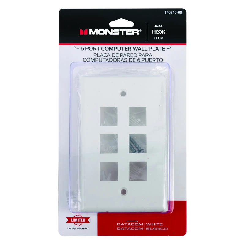 Deals 🛒 Monster Just Hook It Up White 6 gang Plastic Keystone Wall Plate 1 pk 🎁 3 Deals 🛒 Monster Just Hook It Up White 6 gang Plastic Keystone Wall Plate 1 pk 🎁