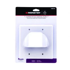 Cheapest 🎉 Monster Just Hook It Up White 2 gang Plastic Home Theater Wall Plate 2 pk 🎁