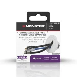 New 🌟 Monster Just Hook It Up White 1 gang Plastic Spring Lock Cable Pass Wall Plate 2 pk 🧨 -Minwax store online 246d98ec cd71 481b 8d37 43f78f3ab662
