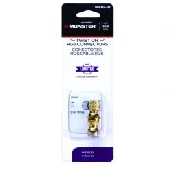Outlet ๐งจ Monster Just Hook It Up Twist-On RG6 Coaxial Connector 2 pk ๐