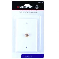 Outlet 👍 Monster Just Hook It Up White 1 gang Plastic Coaxial Wall Plate 1 pk 🛒