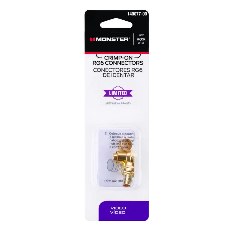 Wholesale ๐ Monster Just Hook It Up Crimp-On RG6 Coaxial Connectors 2 pk โ๏ธ 3 Wholesale ๐ Monster Just Hook It Up Crimp-On RG6 Coaxial Connectors 2 pk โ๏ธ