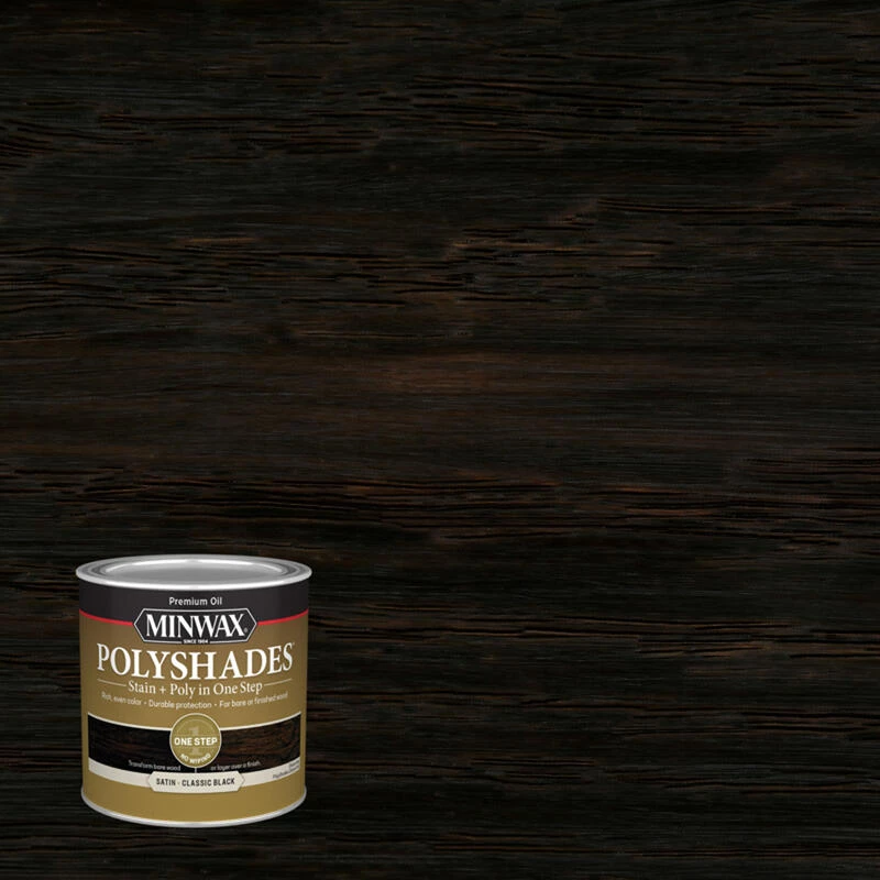 Coupon โ Minwax PolyShades Semi-Transparent Satin Classic Black Oil-Based Stain/Polyurethane Finish 0.5 pt ๐ 3 Coupon โ Minwax PolyShades Semi-Transparent Satin Classic Black Oil-Based Stain/Polyurethane Finish 0.5 pt ๐