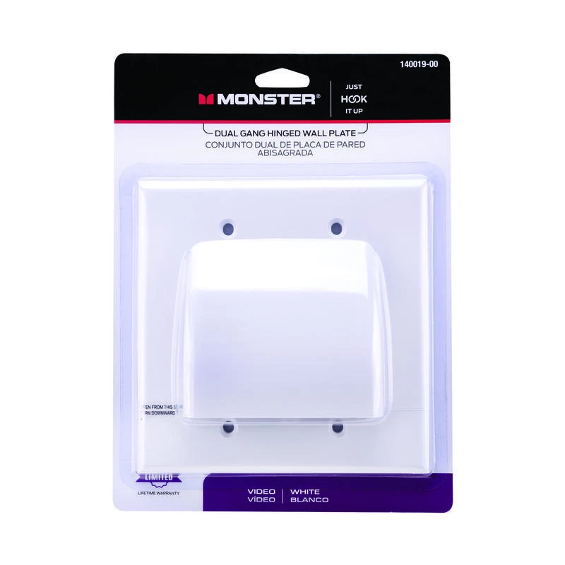 Promo 🛒 Monster Just Hook It Up White 2 gang Plastic Cable/Telco Wall Plate 1 pk 😀 3 Promo 🛒 Monster Just Hook It Up White 2 gang Plastic Cable/Telco Wall Plate 1 pk 😀