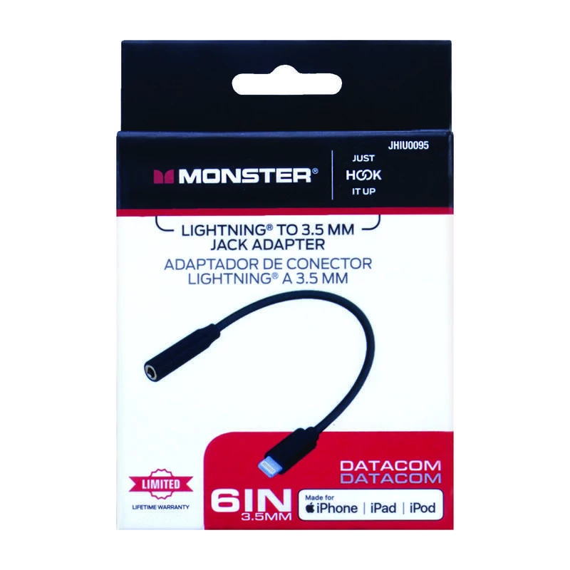 Coupon ๐ฅ Monster Just Hook It Up Lightning to 3.5 MM Audio Jack Adapter 6 in. Black ๐คฉ 4 Coupon ๐ฅ Monster Just Hook It Up Lightning to 3.5 MM Audio Jack Adapter 6 in. Black ๐คฉ - Image 2