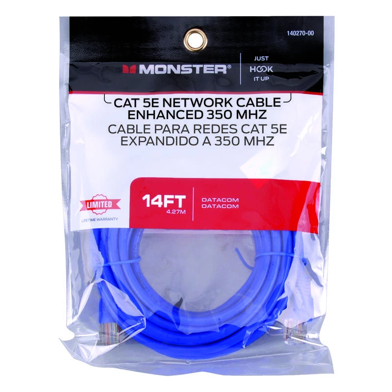 Wholesale 🎁 Monster Just Hook It Up 14 ft. L Category 5E Networking Cable ✨ 3 Wholesale 🎁 Monster Just Hook It Up 14 ft. L Category 5E Networking Cable ✨