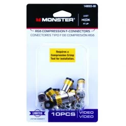 Hot Sale 🤩 Monster Just Hook It Up Compression RG6 Compression Connector 10 pk 💯