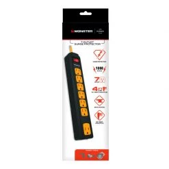 Outlet 👏 Monster Just Power It Up 4 ft. L 7 outlets Surge Protector Black 1080 J 🛒 -Minwax store online 515bd175 ce31 4a37 a31e 0324375e4c8e