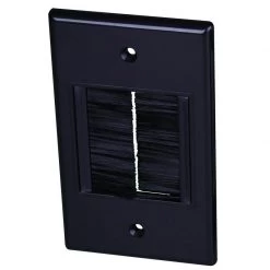 Discount 🎁 Monster Just Hook It Up Black 1 gang Plastic Home Theater Brush Wall Plate 1 pk 🔥