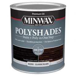 Hot Sale ⭐ Minwax PolyShades Semi-Transparent Gloss Classic Black Oil-Based Stain/Polyurethane Finish 1 qt ❤️ -Minwax store online 5e58178f a9e3 4f8b 9860 549c3622bfa0