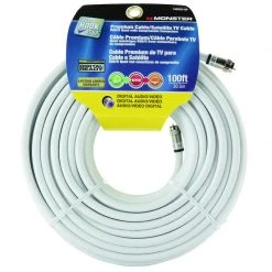 Brand new ๐ Monster Just Hook It Up 100 ft. Weatherproof Video Coaxial Cable โจ