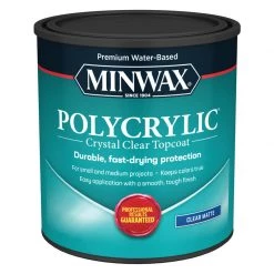 Brand new ⌛ Minwax Polycrylic Matte Crystal Clear Water-Based Polyurethane 1 qt 😀