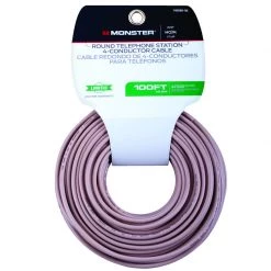 Best Sale 🤩 Monster Just Hook It Up 100 ft. L Ivory Telephone Station Wire 🎁
