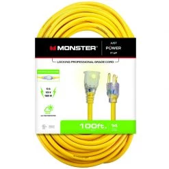 Coupon ✨ Monster Just Power It Up Outdoor 100 ft. L Yellow Extension Cord 14/3 SJTW ✔️