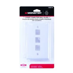 Wholesale 🔔 Monster Just Hook It Up White 3 gang Plastic Keystone Wall Plate 1 pk 👏