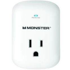 Best Sale 🎉 Monster Just Power It Up 0 ft. L 1 outlets Surge Protector White 1200 J 👏