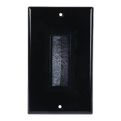 Flash Sale ⭐ Monster Just Hook It Up Black 1 gang Plastic Home Theater Brush Wall Plate 1 pk ✨