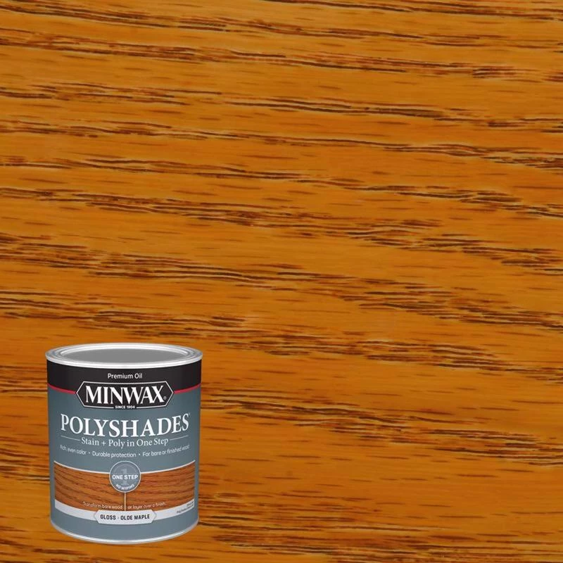 Brand new โจ Minwax PolyShades Semi-Transparent Gloss Olde Maple Oil-Based Stain/Polyurethane Finish 1 qt ๐ 3 Brand new โจ Minwax PolyShades Semi-Transparent Gloss Olde Maple Oil-Based Stain/Polyurethane Finish 1 qt ๐