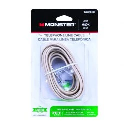 Best Pirce 🔥 Monster Just Hook It Up 7 ft. L Ivory Modular Telephone Line Cable 👍