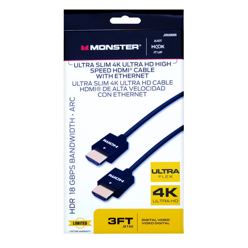 Promo ๐ Monster Just Hook It Up 3 ft. L High Speed Cable with Ethernet HDMI ๐ 3 Promo ๐ Monster Just Hook It Up 3 ft. L High Speed Cable with Ethernet HDMI ๐
