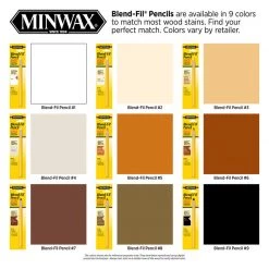 Wholesale ⌛ Minwax Blend-Fil No.5 Colonial Maple, Gunstock, Sedona Red Wood Pencil 0.8 oz 🛒 -Minwax store online a7c8dcd8 dc75 478f a8cf ab6e48d834a3
