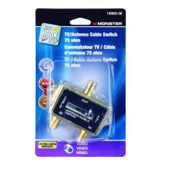Best Sale 🛒 Monster Just Hook It Up Indoor TV Antenna Cable Switch 1 pk 💯