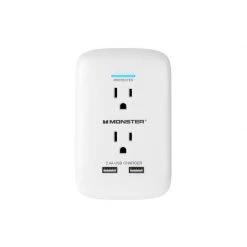 Wholesale 😍 Monster Just Power It Up 0 ft. L 2 outlets Surge Protector White 1200 J 🧨