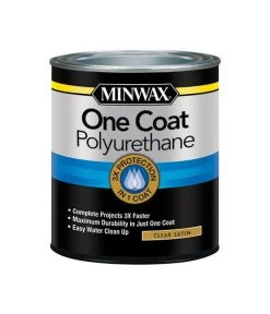Buy 👏 Minwax One Coat Transparent Satin Clear Polyurethane 1 qt 😍