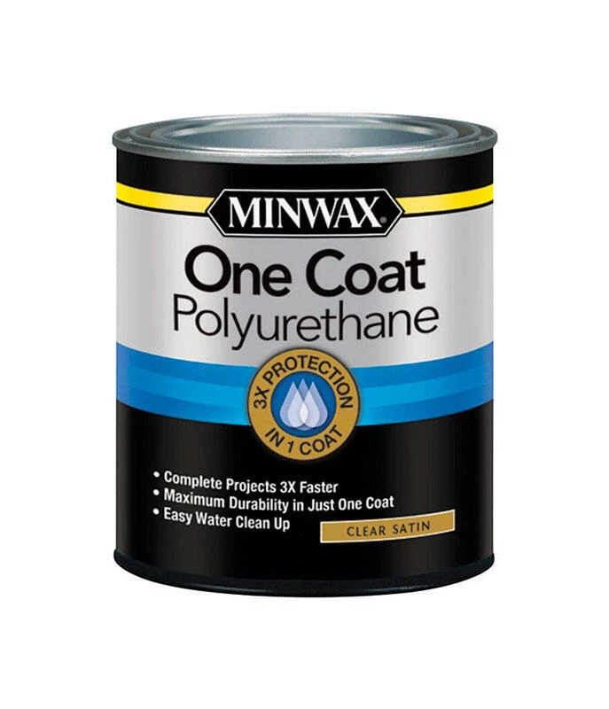 Buy 👏 Minwax One Coat Transparent Satin Clear Polyurethane 1 qt 😍 3 Buy 👏 Minwax One Coat Transparent Satin Clear Polyurethane 1 qt 😍