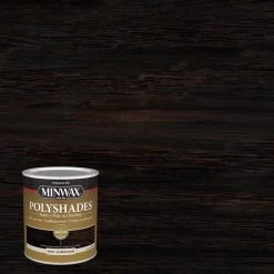 New ๐งจ Minwax PolyShades Semi-Transparent Satin Classic Black Oil-Based Stain/Polyurethane Finish 1 qt โ๏ธ