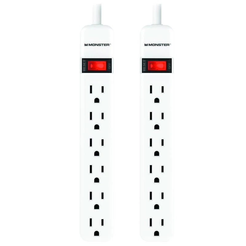 Hot Sale ๐ Monster Just Power It Up 2.5 ft. L 6 outlets Power Strip White ๐ 3 Hot Sale ๐ Monster Just Power It Up 2.5 ft. L 6 outlets Power Strip White ๐