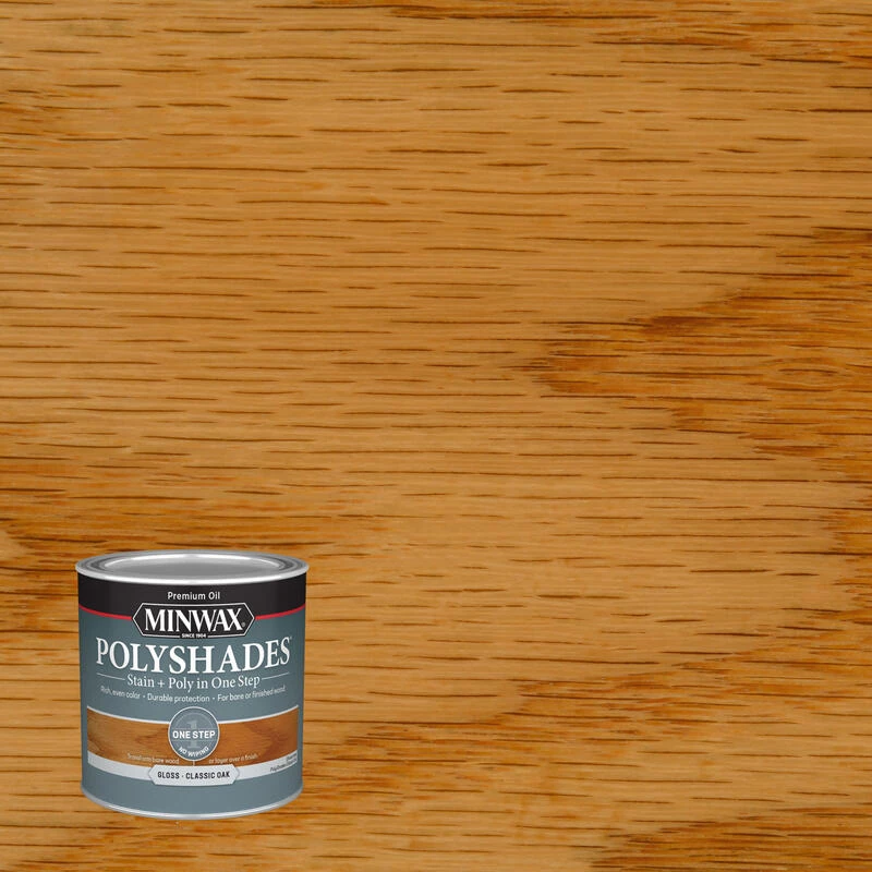 Budget ๐ Minwax PolyShades Semi-Transparent Gloss Classic Oak Stain/Polyurethane Finish 0.5 pt ๐ 3 Budget ๐ Minwax PolyShades Semi-Transparent Gloss Classic Oak Stain/Polyurethane Finish 0.5 pt ๐