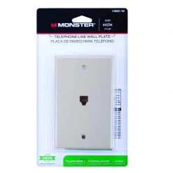 Flash Sale 😍 Monster Just Hook It Up Ivory 1 gang Plastic Telephone Wall Plate 1 pk ✔️