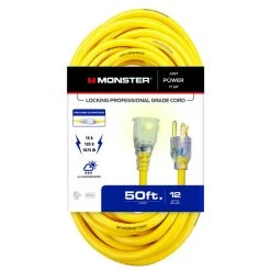 Wholesale 🎁 Monster Just Power It Up Outdoor 50 ft. L Yellow Extension Cord 12/3 SJTW ✨