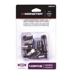 Cheap ✨ Monster Just Hook It Up Crimp-On RG6 Coaxial Connector 10 pk 😀