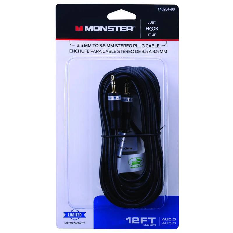 Budget โค๏ธ Monster Just Hook It Up 12 ft. L Stereo Plug Cable AWG ๐ฅ 3 Budget โค๏ธ Monster Just Hook It Up 12 ft. L Stereo Plug Cable AWG ๐ฅ