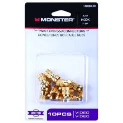 Buy 🎉 Monster Just Hook It Up Twist-On RG59 Coaxial Connector 10 pk ❤️